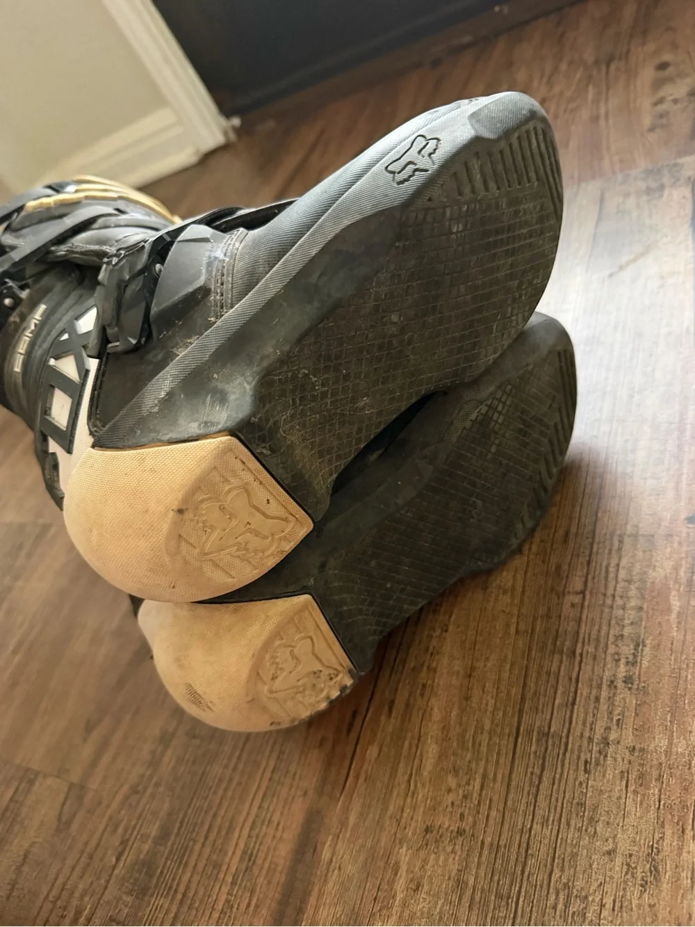 Fox Kids Black and White Motocross Boots